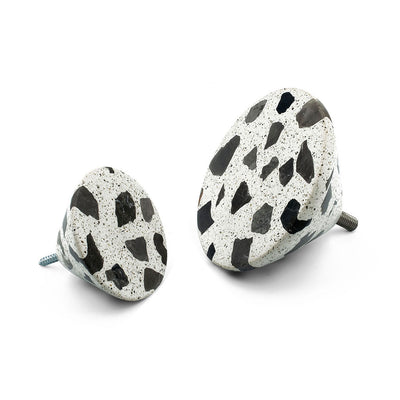 Playful Terrazzo Cone Knobs in White