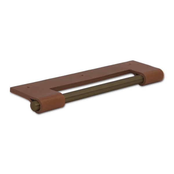 EP03 Leather Edge Pull — Whiskey Brown / Aged Brass / 6"