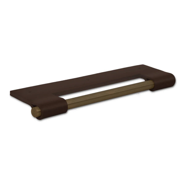 EP03 Leather Edge Pull — Chocolate Brown / Aged Brass / 8"