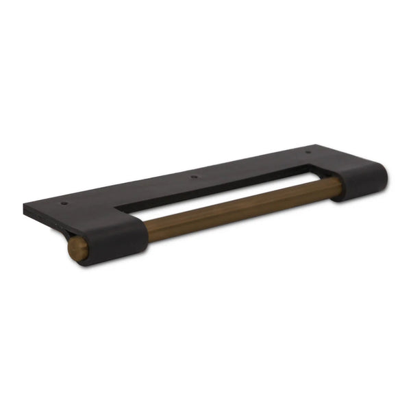 EP03 Leather Edge Pull — Black / Aged Brass / 6"