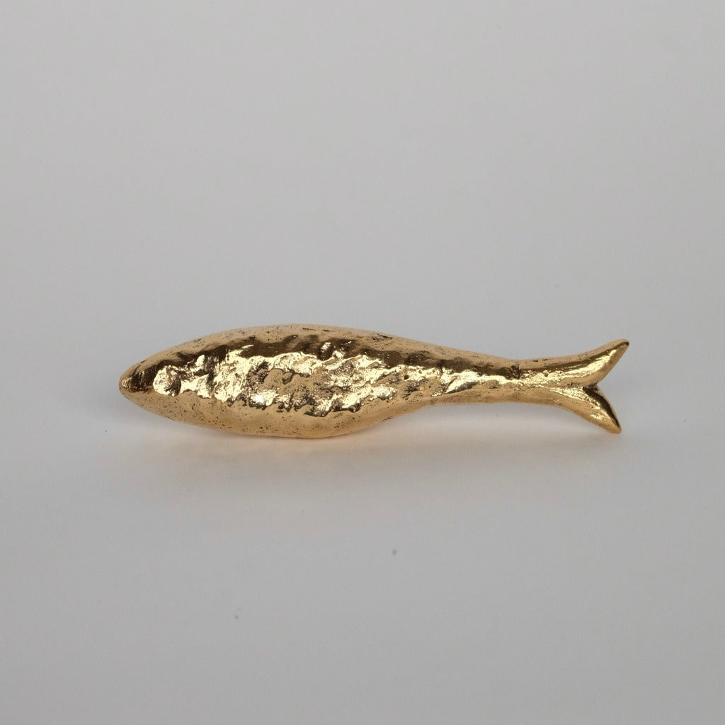 FISH Knob / Hook by Maha Alavi in Brass