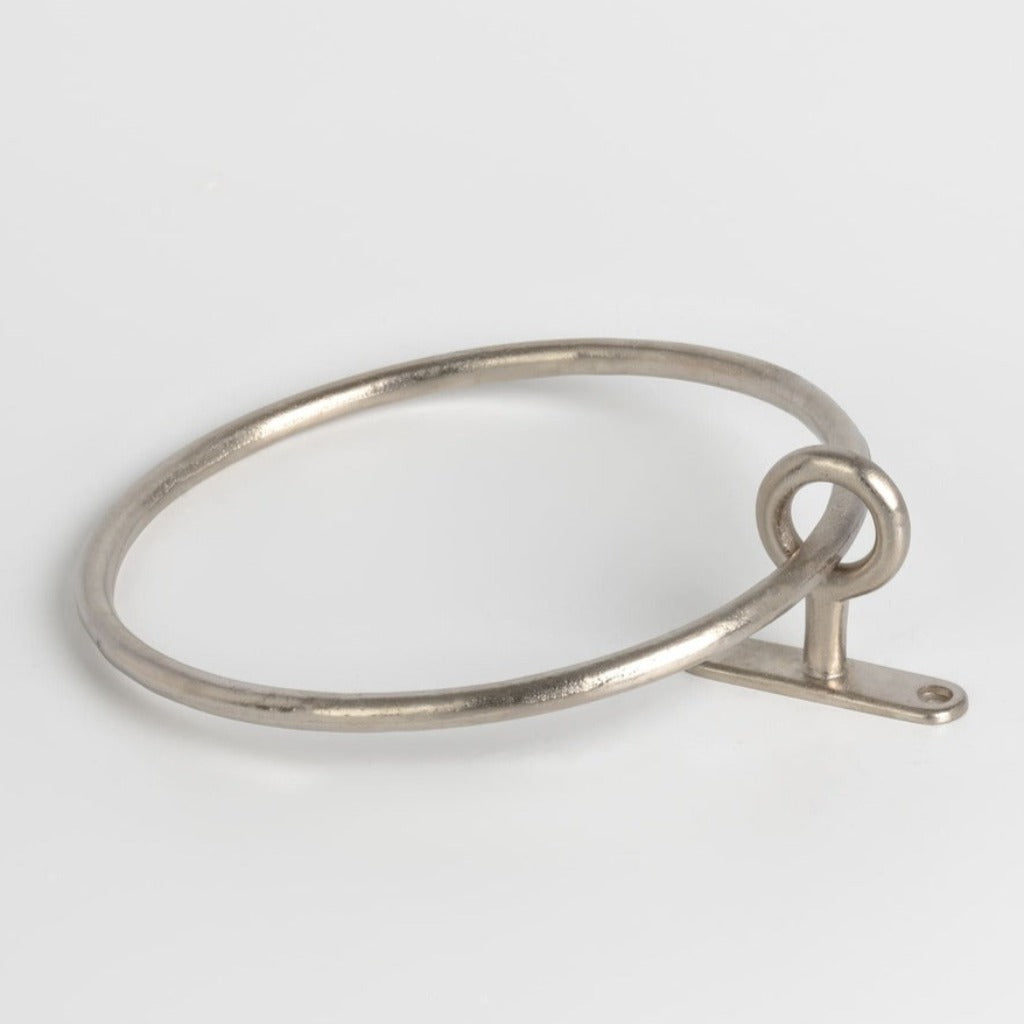 Circular towel ring in satin nickel