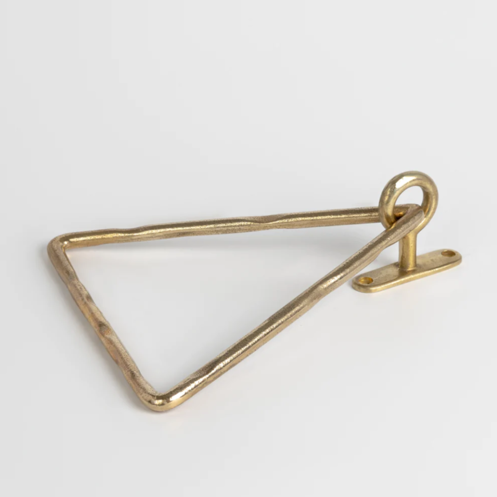 A Mi & Gei Forme No. 14 Triangle Towel Ring on a white background.