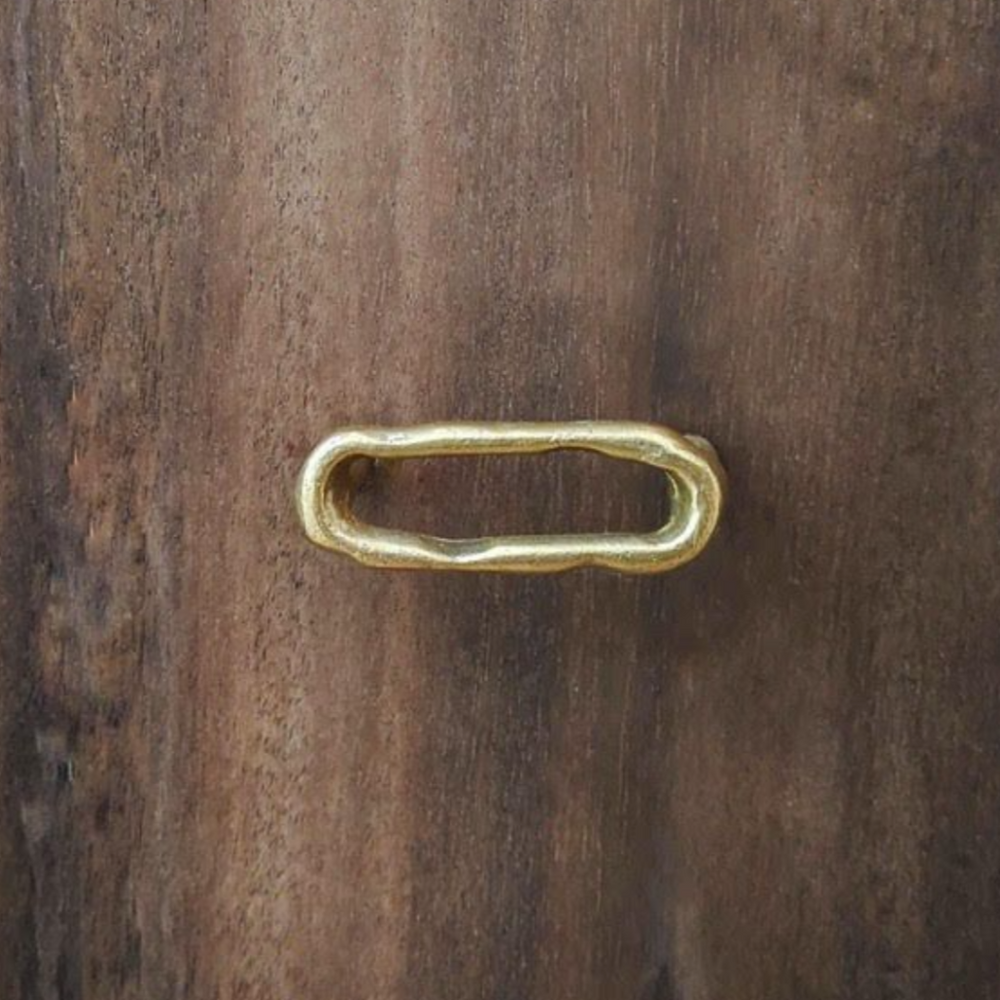 Hand cast brass cabinet pull 