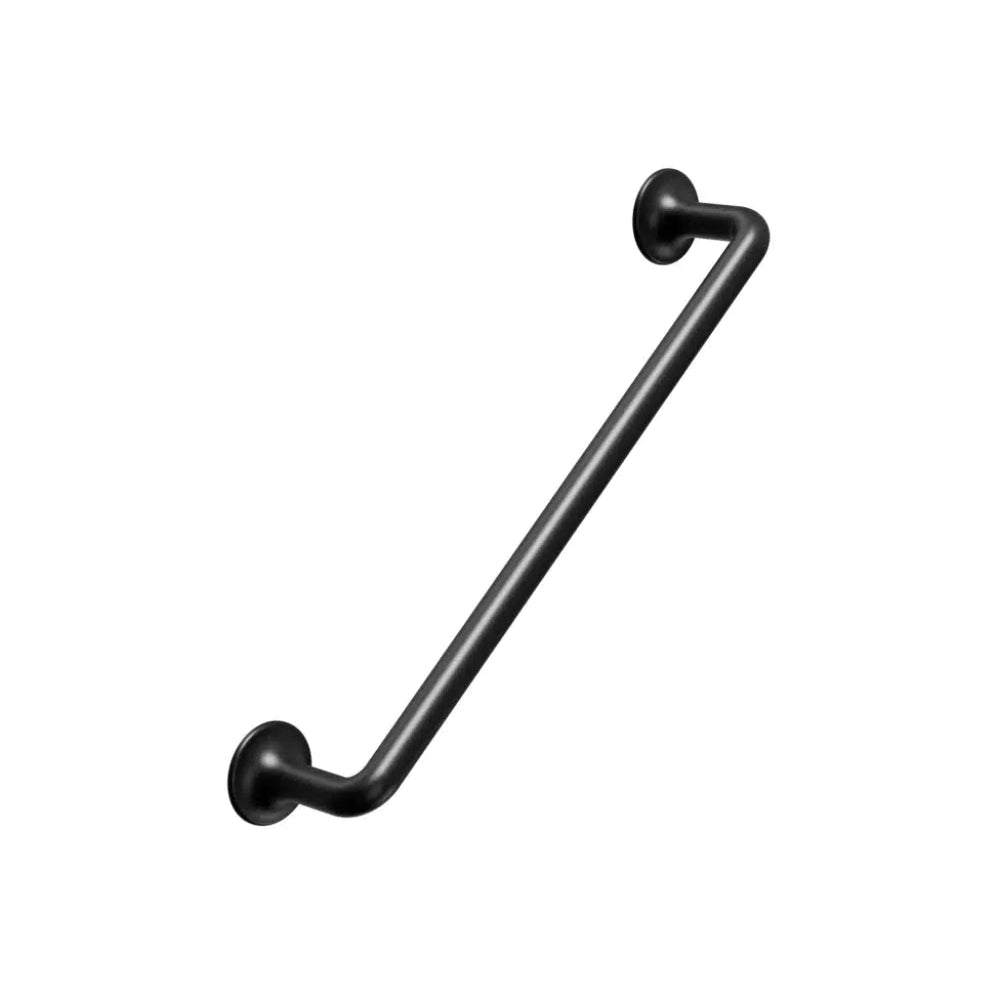 Black cabinet pull on white background