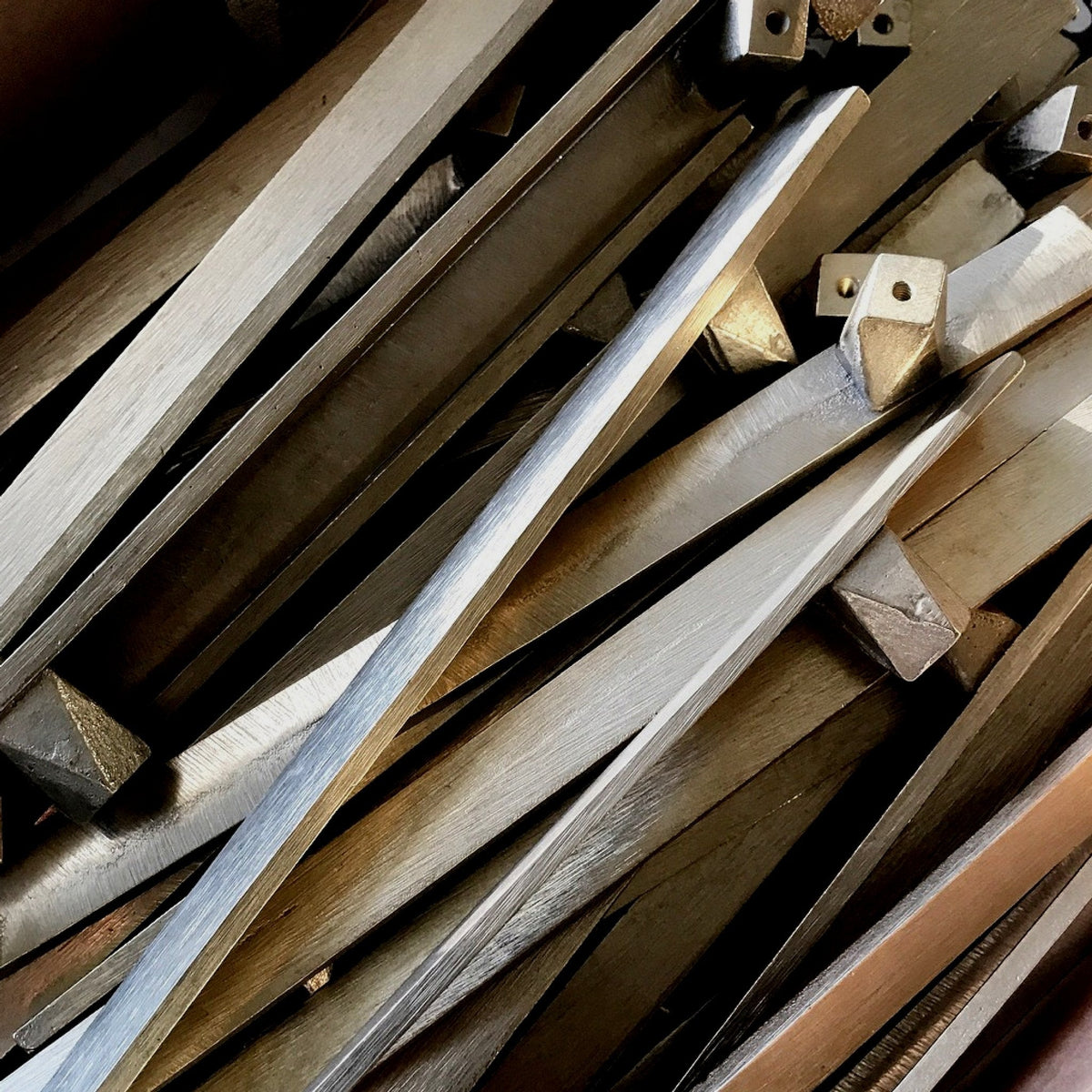 12" Cast Bronze Handles in the Geo series by contemporary hardware designer Shayne Fox. Made in Toronto.
