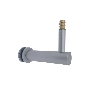 A white Halliday Baillie wall mounted toilet paper holder using the HB 522 Glass Fixing Kit.