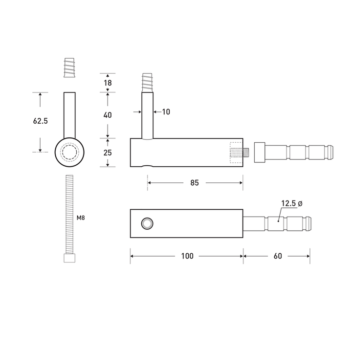 A drawing of a Halliday Baillie water faucet with a handle.