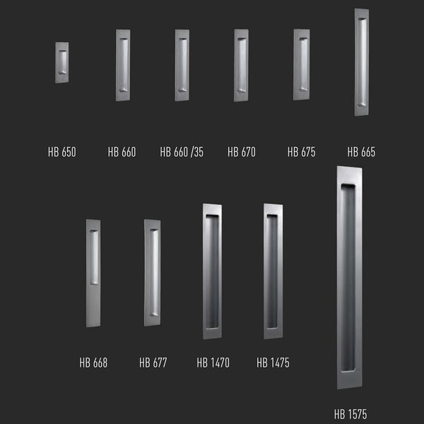 HB Flush Pull Series — HB665 long / Satin Chrome