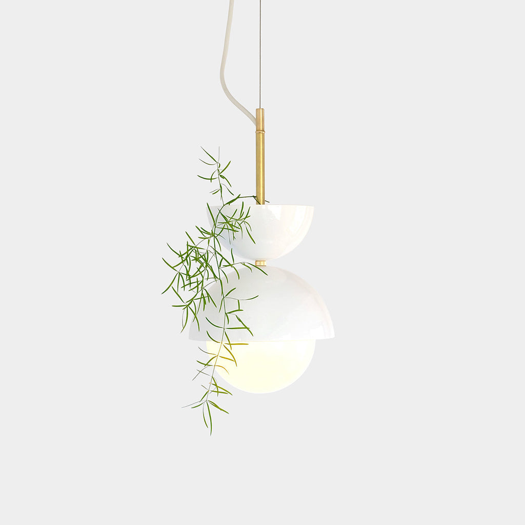 Unique Hemisphere Pendant Light and Planter