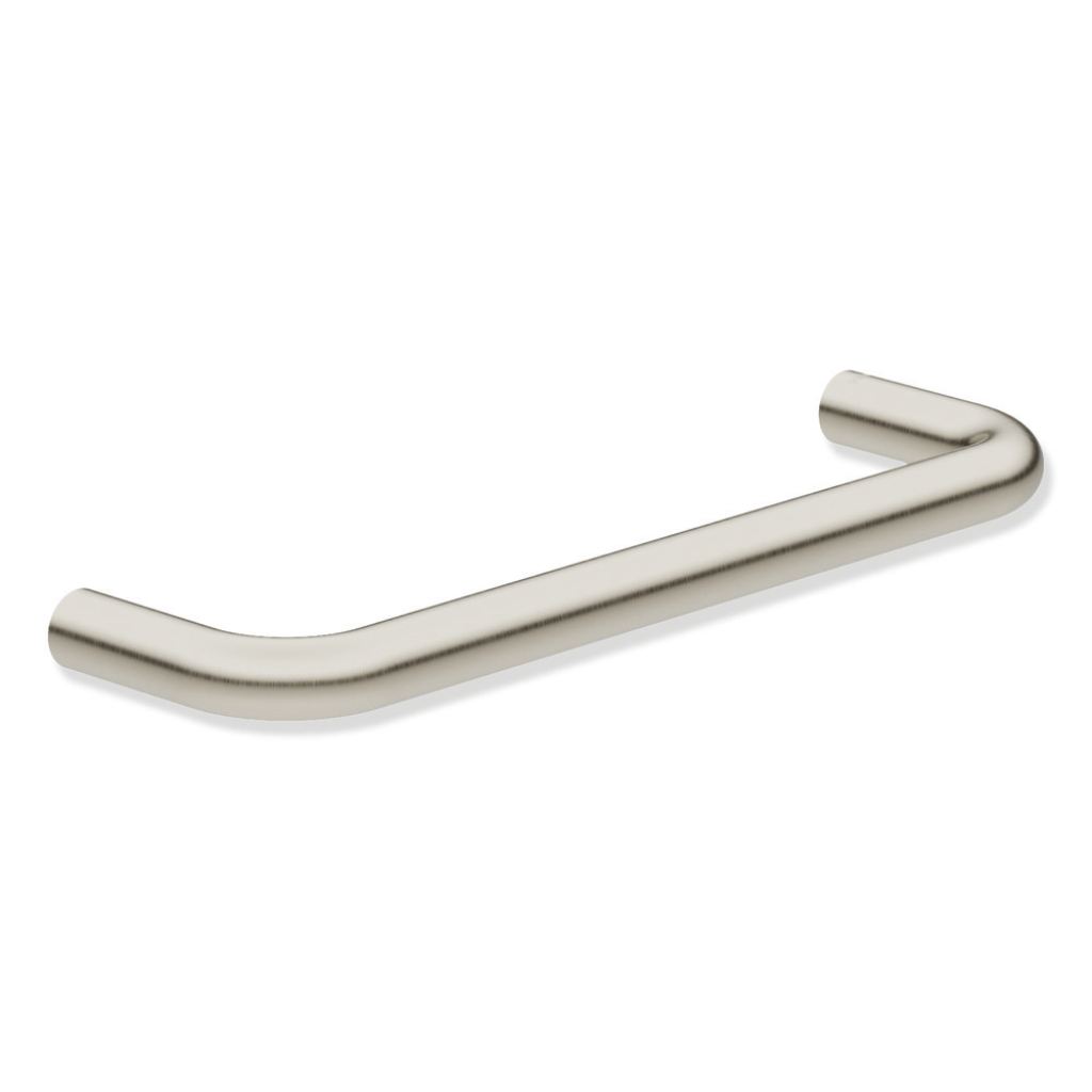 Gunmetal Hewi 480 towel rail, a straight single bar on two wall posts.