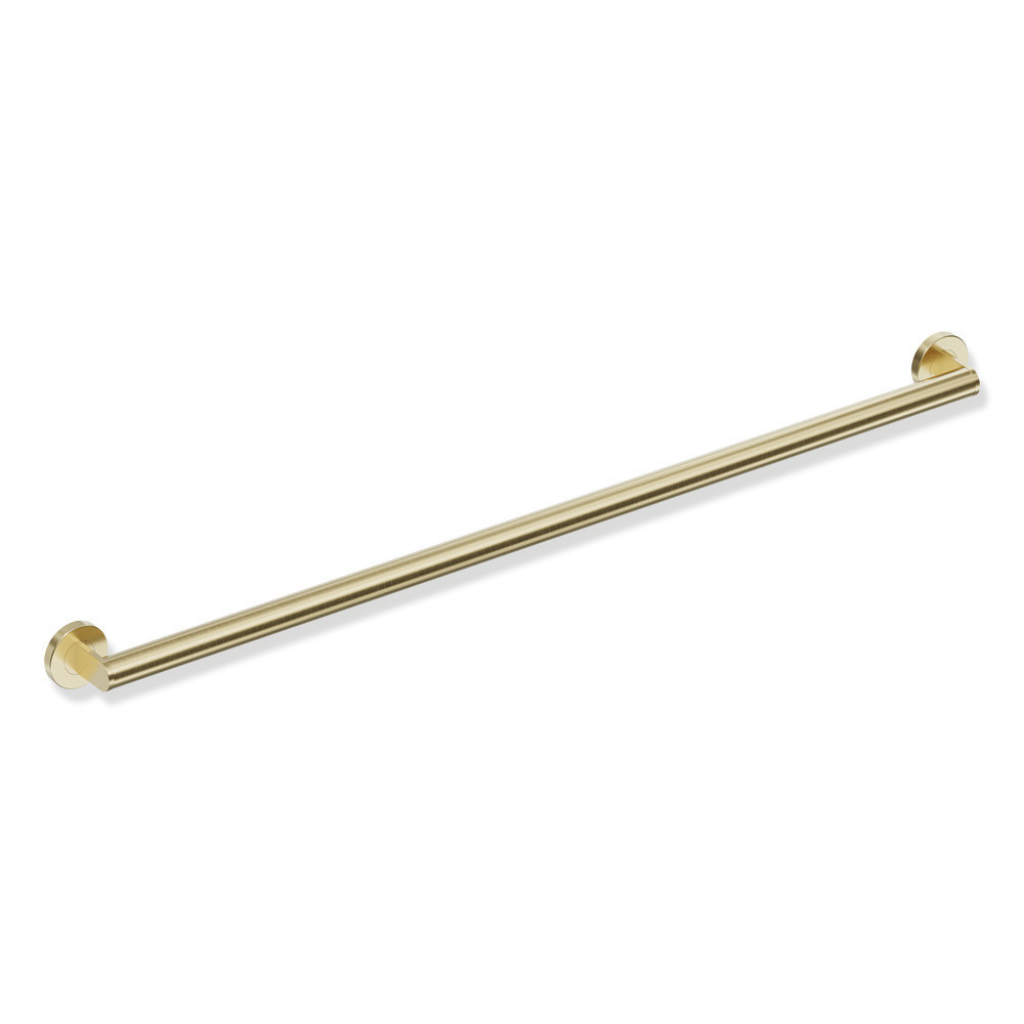 Black Hewi 900 ADA grab bar support rail, a straight round bar with wall flanges.