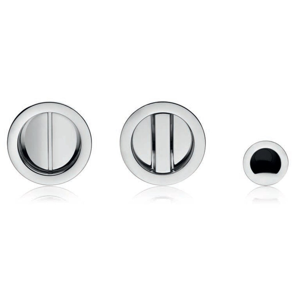 Chrome flush pull with lock