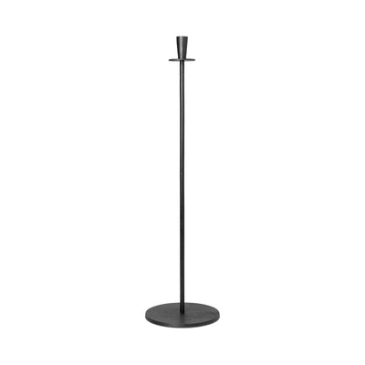 Tall Hoy Casted Candle Holder, raw black casted aluminum.