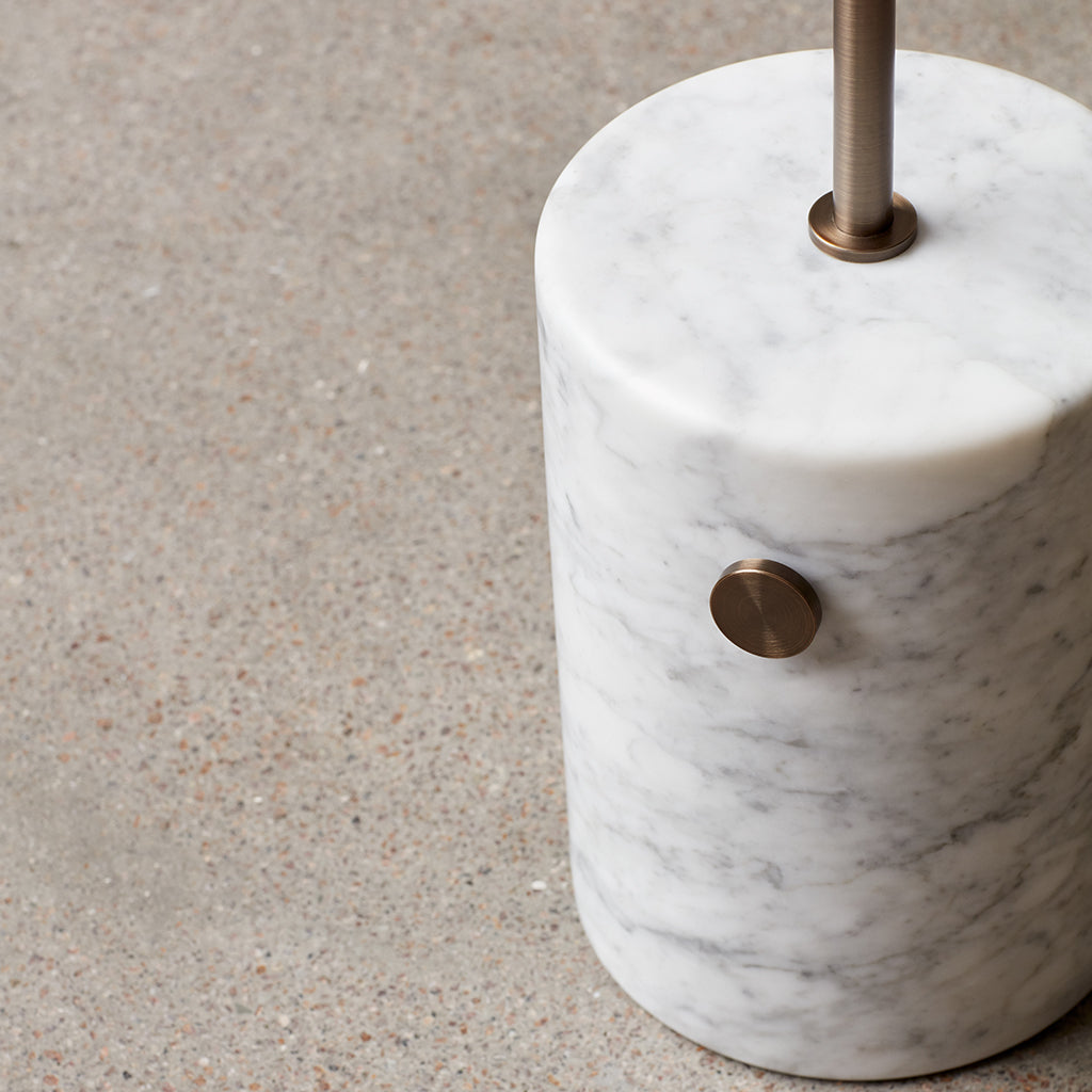 Marble and stone floor lamp