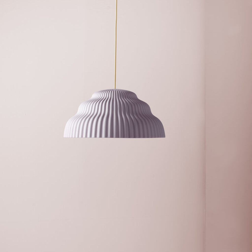 Ceramic pendant light, hand cast in Germany.