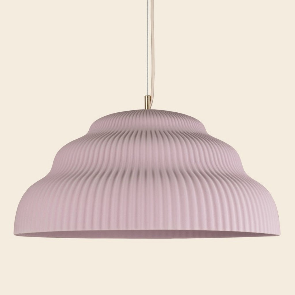 Ceramic pendant light, hand cast in Germany.