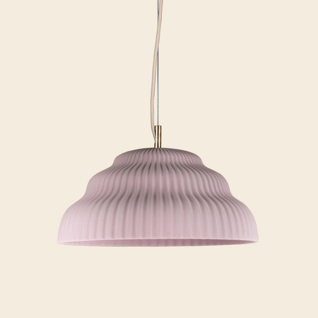 Ceramic hand cast pendant light.