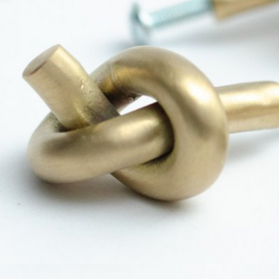 Baccman Berglund Brass Knot Knob detail photo of brushed finish