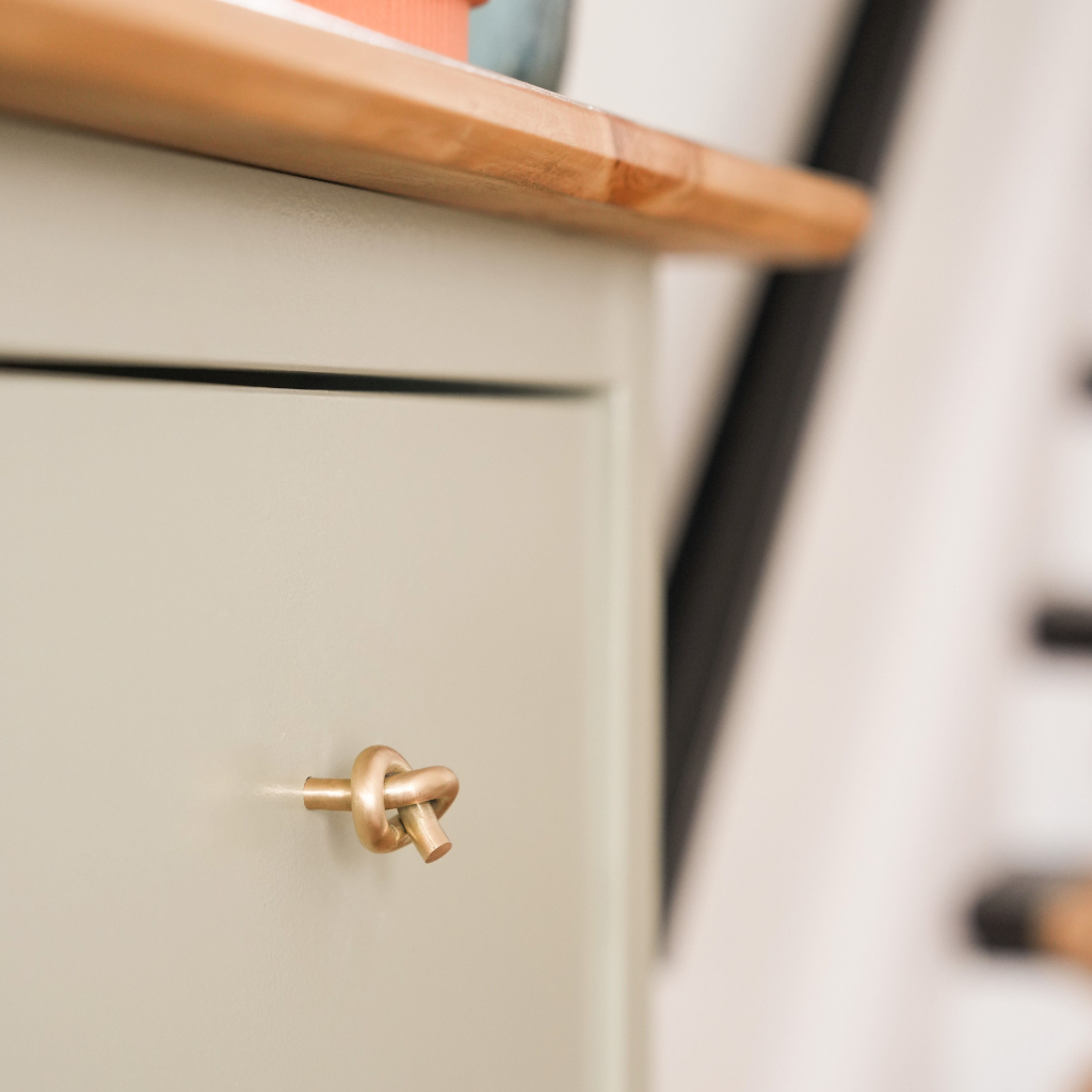 unlaquered brass cabinet knob