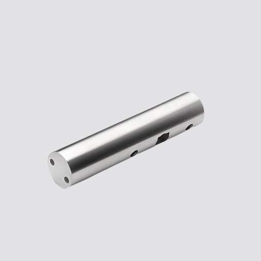 Satin stainless steel d line Knud dummy spindle door component.