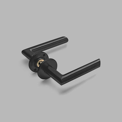 a d line Knud FF Lever door handle on a gray background.