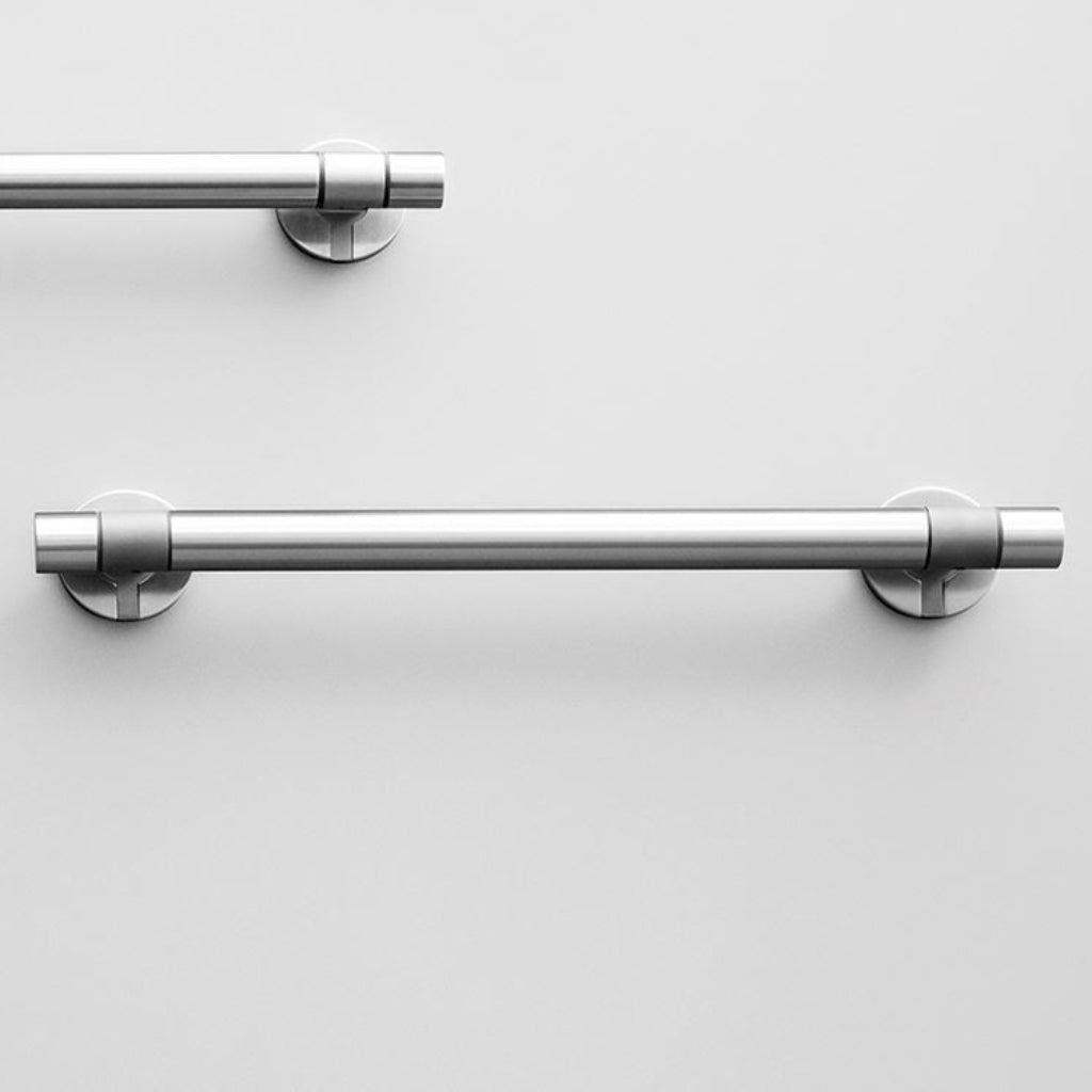 Knud Towel Bar from d line's sanitary line, available from a variety of stylish options including brass, copper, white, black, grey, and stainless steel to suit your preference.