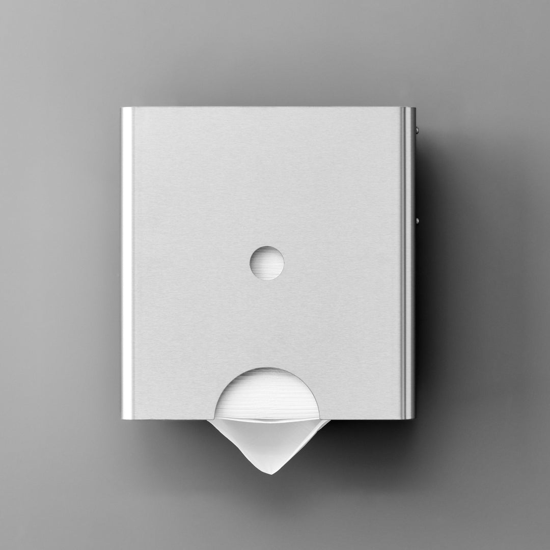The Knud Paper Towel Dispenser is available for both Residential and Commercial placement. It comes in a variety of finishes.