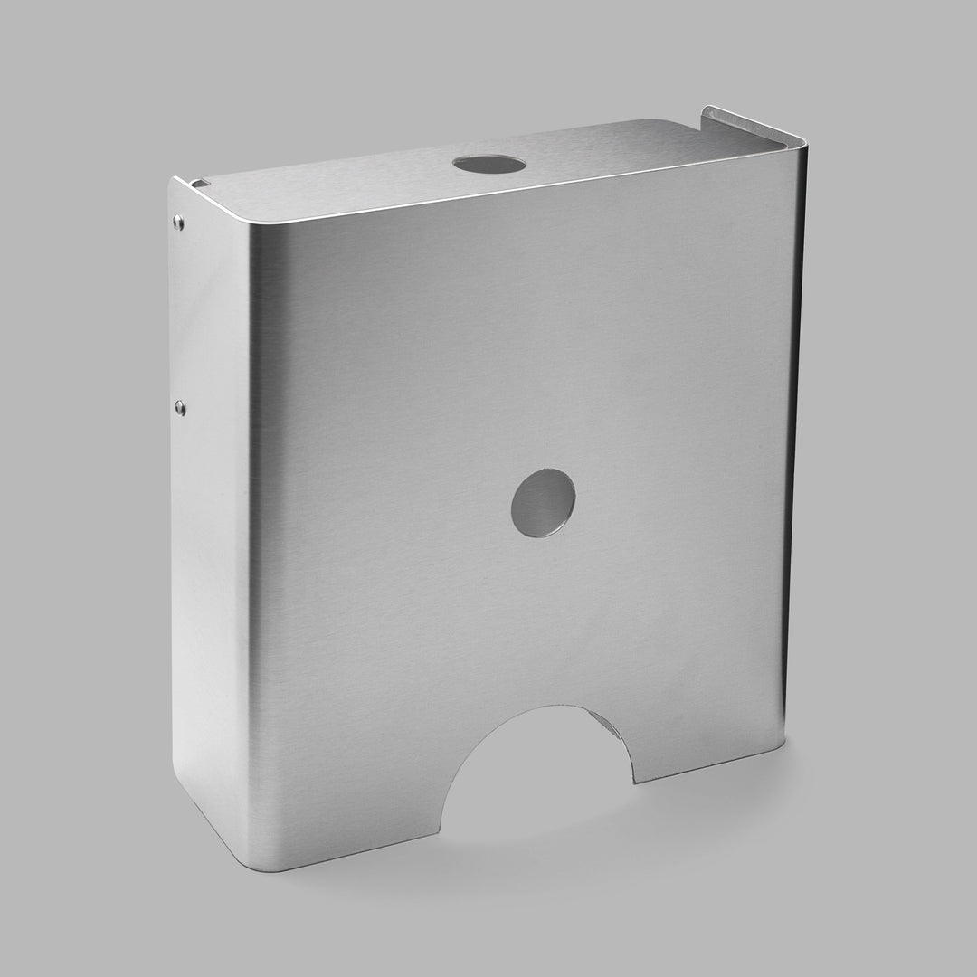 Built for Commercial use, the Knud Paper Towel Dispenser is part of the sanitary line by d line and is available in the following finishes: dusty grey, telegray, black, white, polished stainless, satin stainless, copper, pvd brass, pvd charcoal and gunmetal.