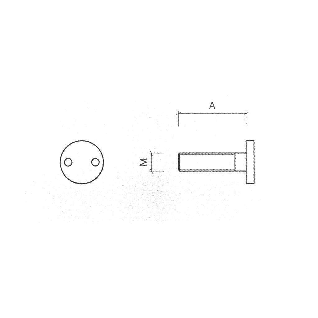 Knud Pull Handle Component: Threaded Twin-Pin / Pig-Nose Bolt for M8 / M10 / M12