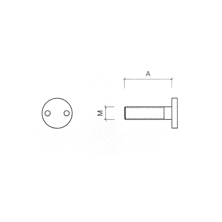 Knud Pull Handle Component: Threaded Twin-Pin / Pig-Nose Bolt for M8 / M10 / M12