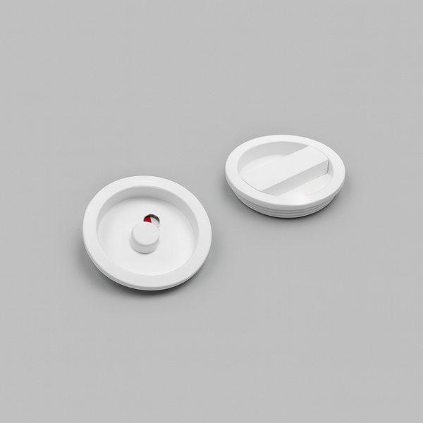 Knud Round Hooky Flush Pull Latch — White RAL 9016 / With