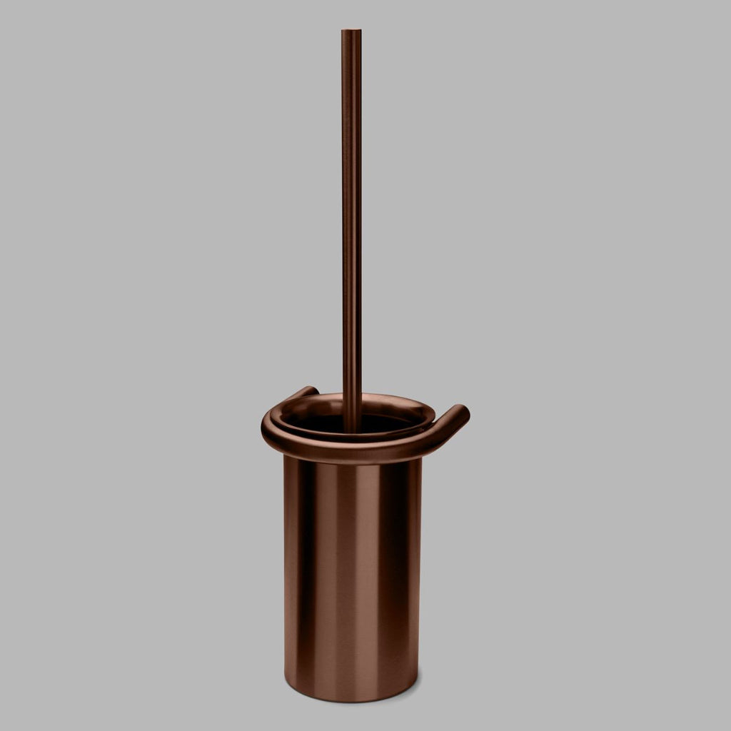 PVD bronze d line Knud toilet brush holder, a slim cylinder.