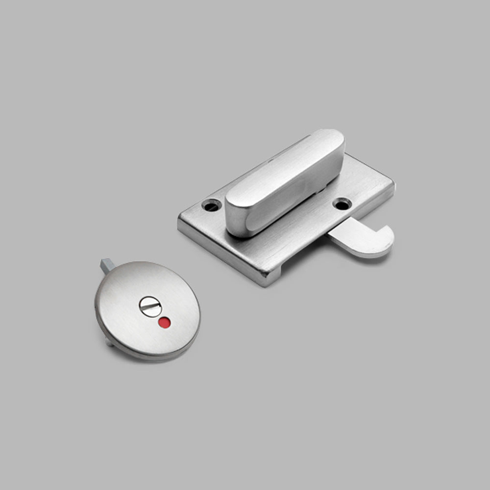 A close up of a d line Knud Toilet Indicator Hook on a gray background.