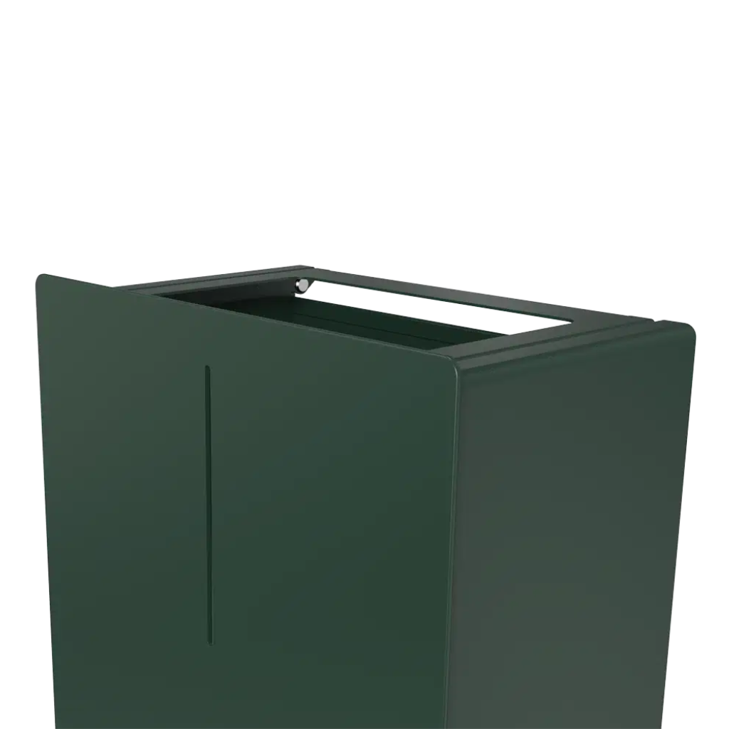 Green Dan Dryer LOKI 30L waste bin, seen open at an angle.