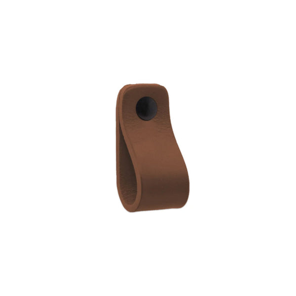LP02 Smooth Leather Loop Pull — Whiskey Brown / Brass