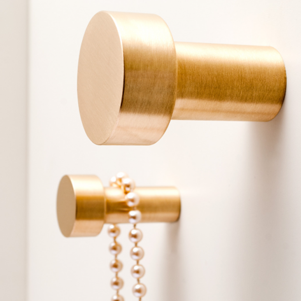 Brushed brass hooks