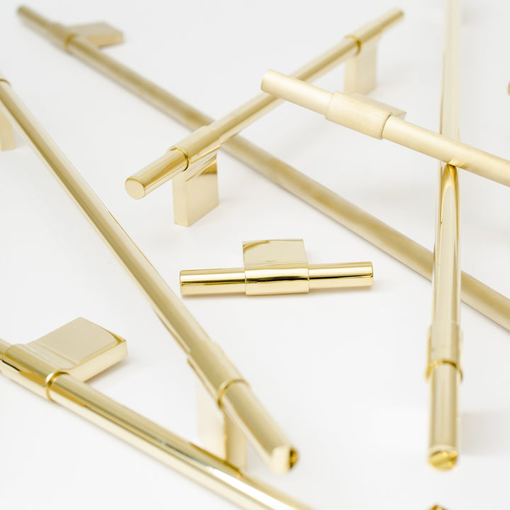 Linear and minimal cabinet pulls by Baccman and Berglund.