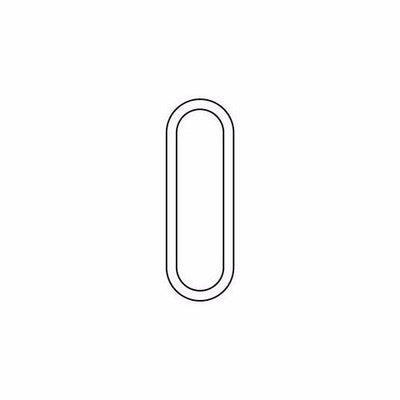 A line drawing of the letter o using Lixht Aluminum Numbers Large by LIXHT.