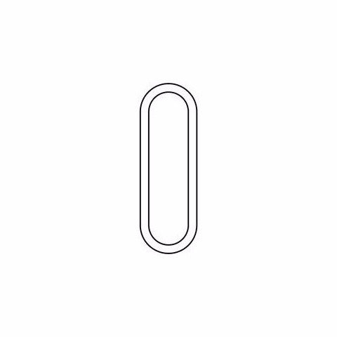 A line drawing of the letter o using Lixht Aluminum Numbers Large by LIXHT.