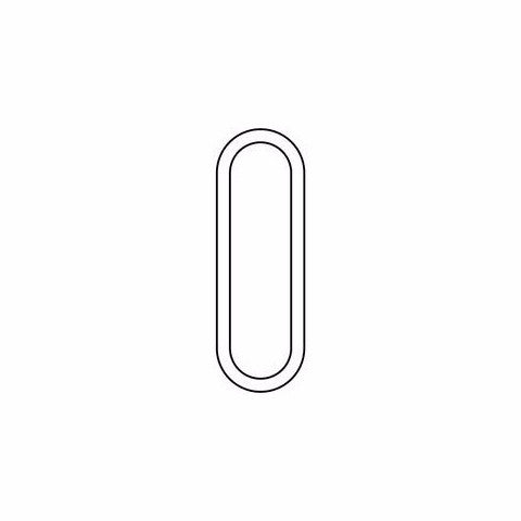 A line drawing of the letter o using Lixht Aluminum Numbers Small by LIXHT.