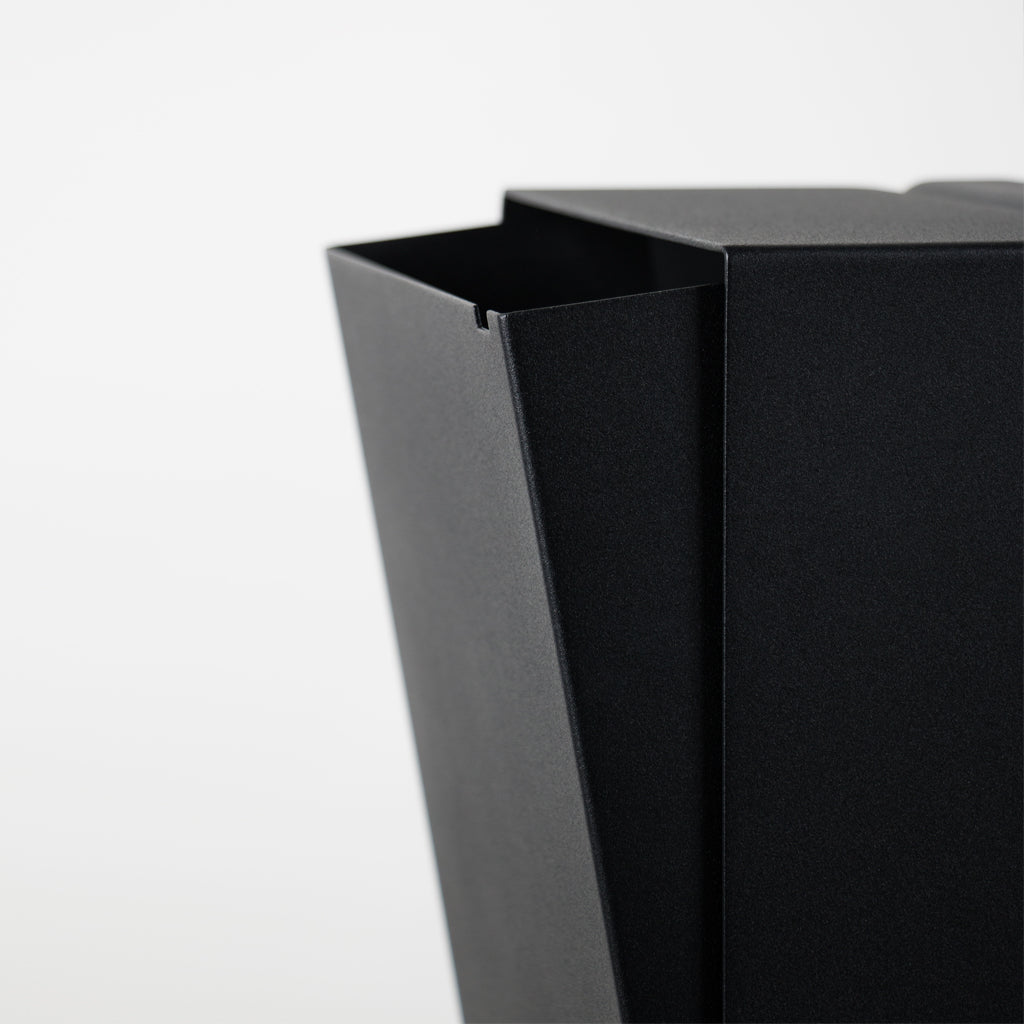 Modern black mailbox made in Canada
