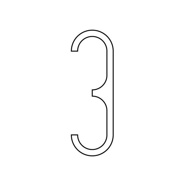 The letter c is made up of a thin line from LIXHT Steel Numbers.