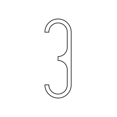 The letter c is made up of a thin line from LIXHT Steel Numbers.