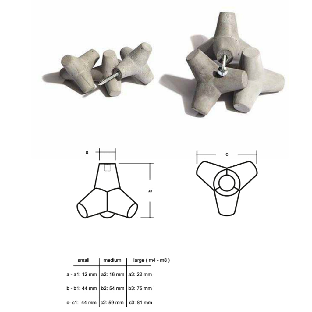 a drawing of a Urbi et Orbi Marine Knob/Hook with a star shape and a hole in the middle.