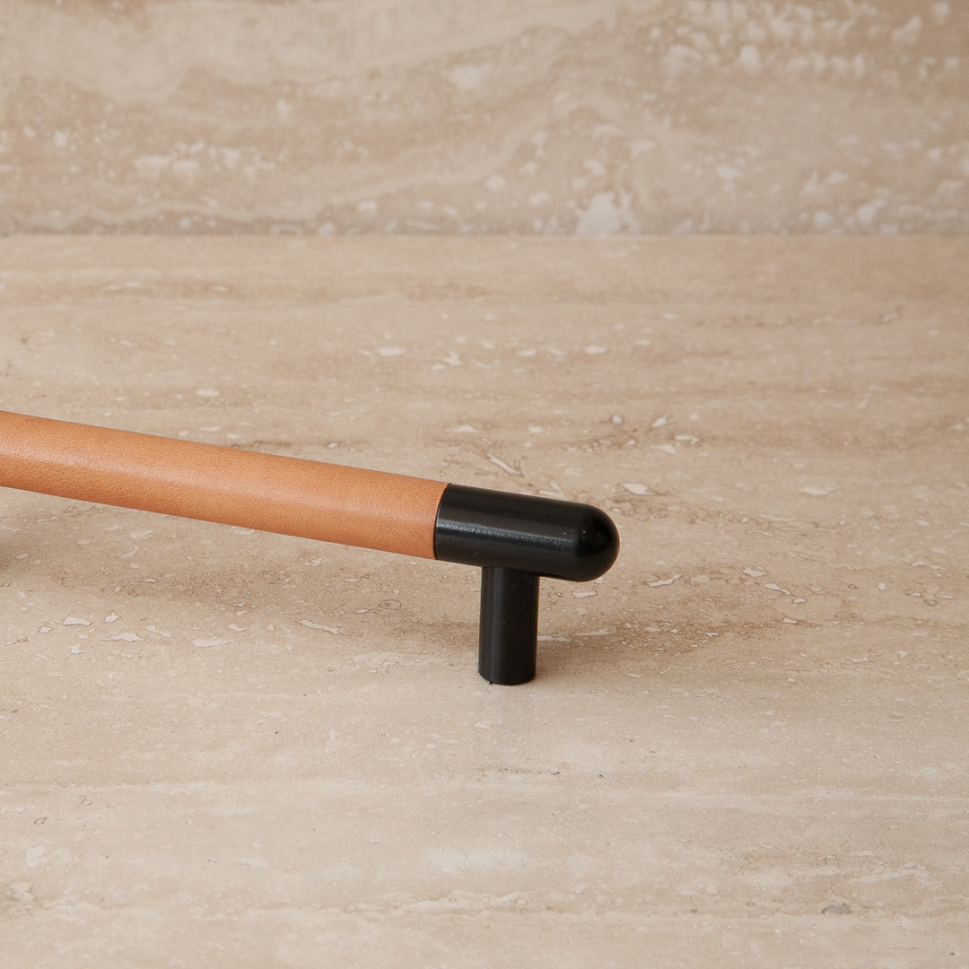 Mineral Leather Wrapped Metal Appliance Bar Pull