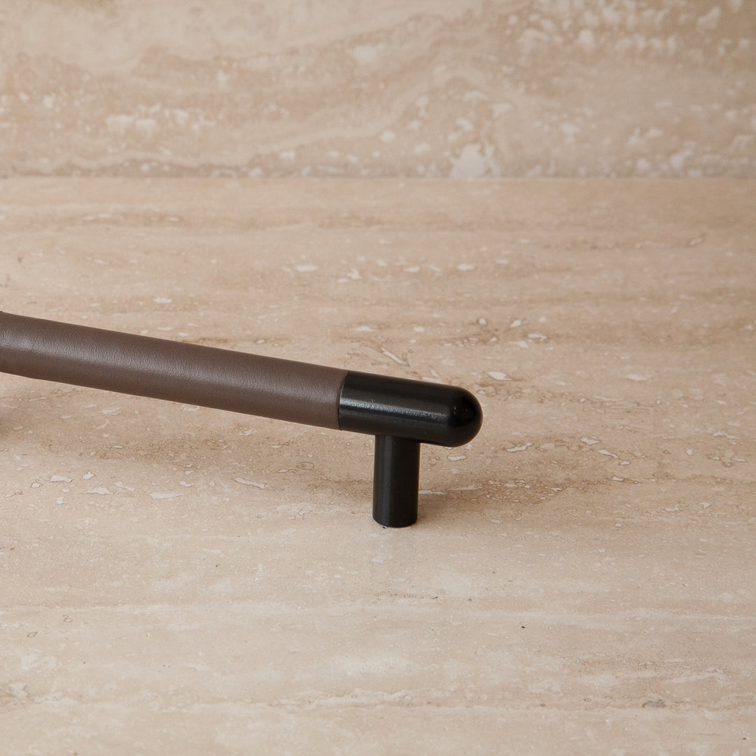 Mineral Leather Wrapped Metal Appliance Bar Pull