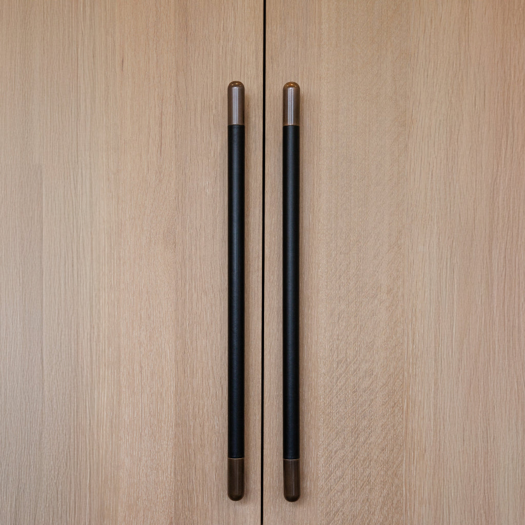 Mineral Leather Wrapped Metal Appliance Bar Pull