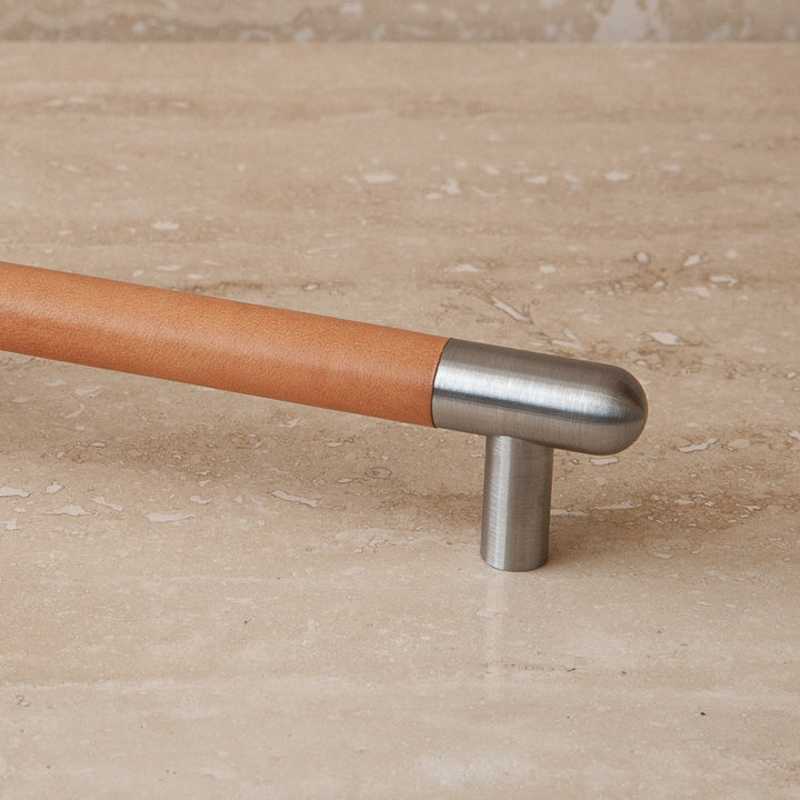 Mineral Leather Wrapped Metal Appliance Bar Pull