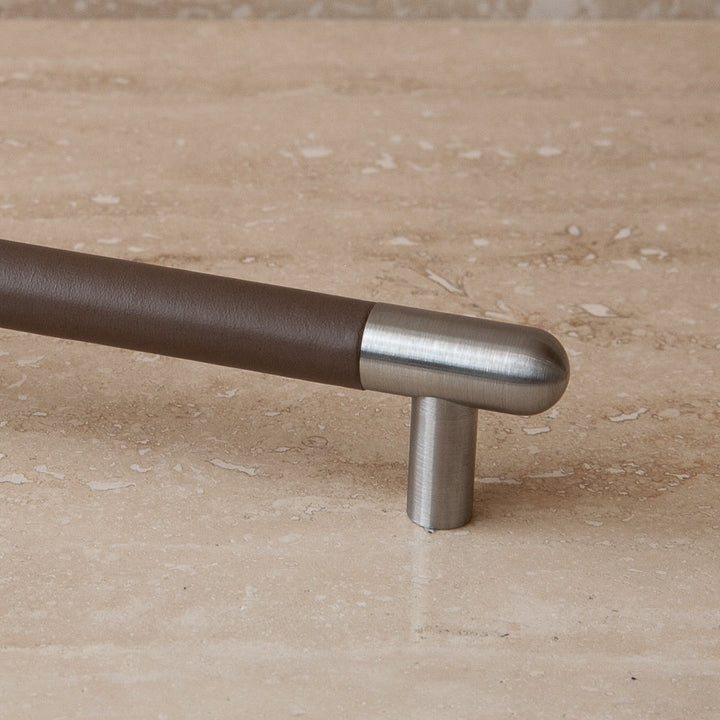 Mineral Leather Wrapped Metal Appliance Bar Pull